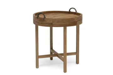 Hillerstorp Himmelsnäs rundt sidebord brett / utebord og avlastningsbord utendørs 60 cm tre - Brun - Hagemøbler - Balkong - Balkongmøbler - Balkongbord