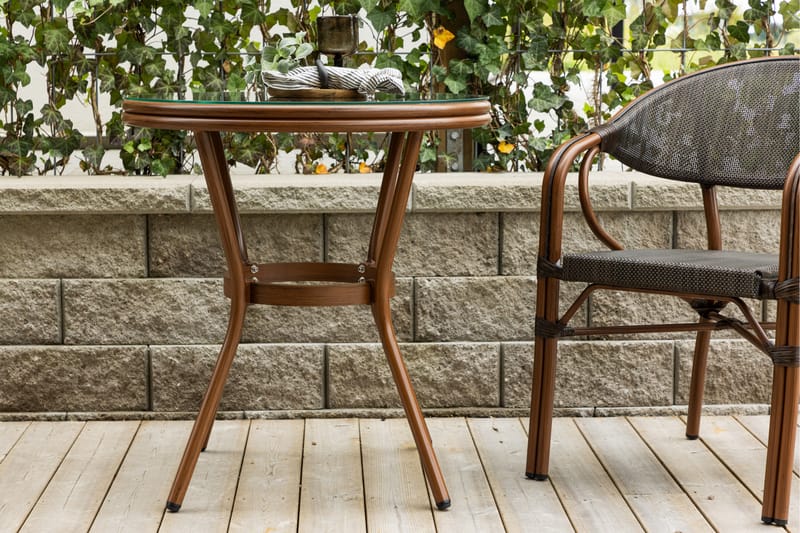 Loures Cafébord 70 cm - Brun - Hagemøbler - Balkong - Balkongmøbler - Balkongbord