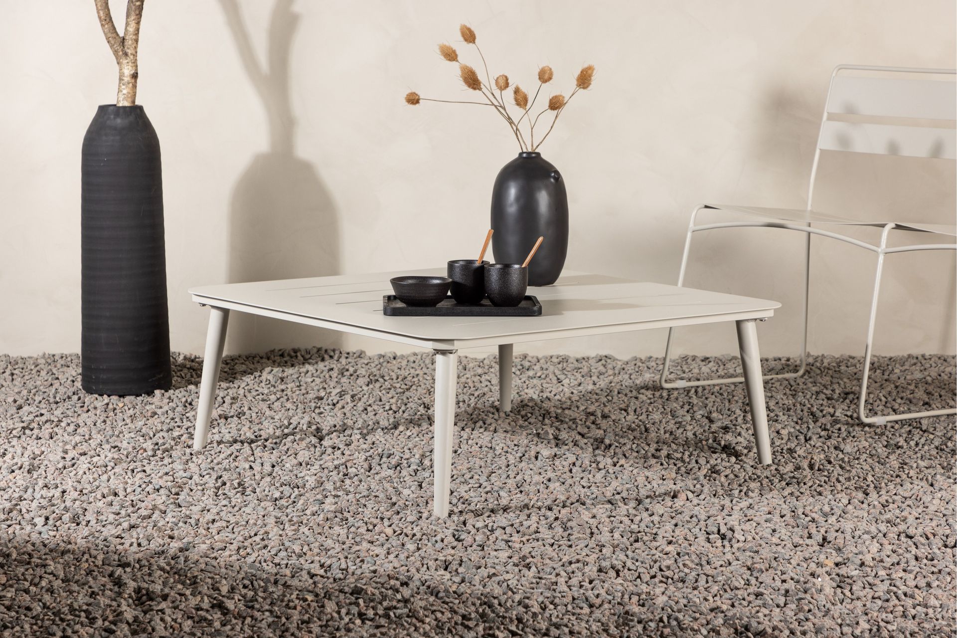 Lina Sofabord 90x90 cm - Beige - Hagemøbler - Balkong - Balkongmøbler - Balkongbord