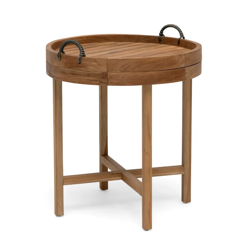 Hillerstorp Himmelsnäs rundt sidebord brett / utebord og avlastningsbord utendørs 60 cm tre, Brun