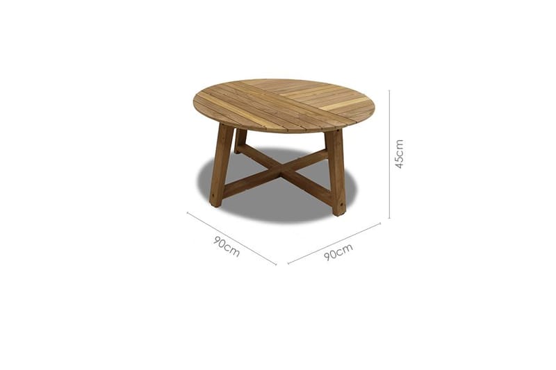 Agate Utebord Rundt Sofabord Ø 90 cm - Tre - Hagemøbler - Balkong - Balkongmøbler - Balkongbord