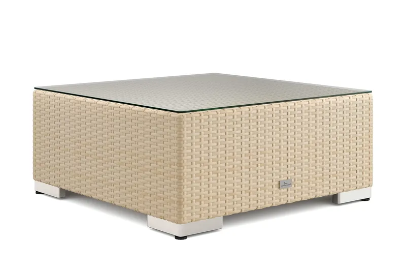 Bahamas Divanmodul – Loungebord Utendørs 75x75 cm til Sofaer - Beige - Hagemøbler - Balkong - Balkongmøbler - Balkongbord