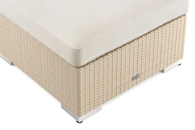 Bahamas Divanmodul – Loungebord Utendørs 75x75 cm til Sofaer - Beige - Hagemøbler - Balkong - Balkongmøbler - Balkongbord