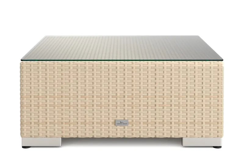 Bahamas Divanmodul – Loungebord Utendørs 75x75 cm til Sofaer - Beige - Hagemøbler - Balkong - Balkongmøbler - Balkongbord