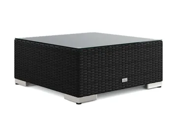 Bahamas Divanmodul – Loungebord Utendørs 75x75 cm til Sofaer - Svart - Hagemøbler - Balkong - Balkongmøbler - Balkongbord