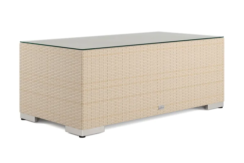 Bahamas Sofabord Utendørs 113x58 cm Kunstrotting, Beige