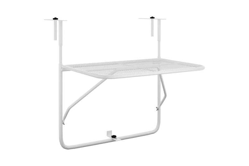 Balkongbord hvit 60x40 cm stål - Hvit - Hagemøbler - Balkong - Balkongmøbler - Balkongbord