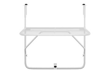 Balkongbord hvit 60x40 cm stål - Hvit - Hagemøbler - Balkong - Balkongmøbler - Balkongbord