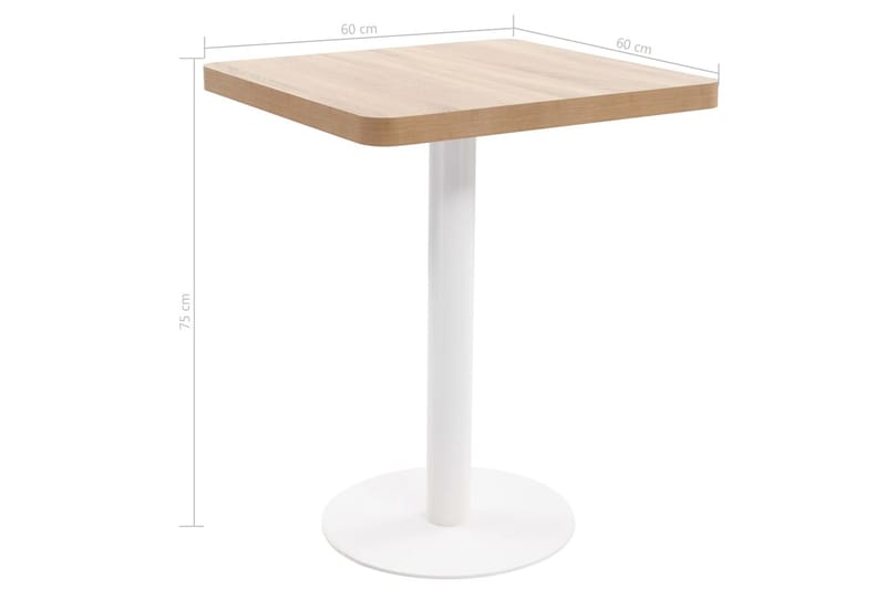Bistrobord lysebrun 60x60 cm MDF - Brun - Hagemøbler - Balkong - Balkongmøbler - Balkongbord
