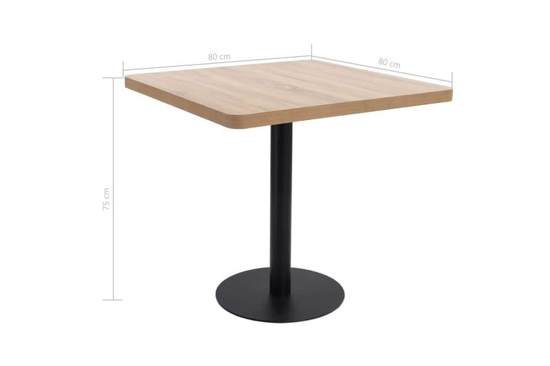 Bistrobord lysebrun 80x80 cm MDF - Brun - Cafebord - Balkongbord