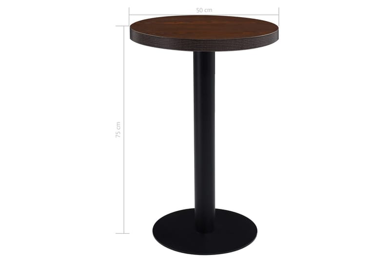 Bistrobord mørkebrun 50 cm MDF - Brun - Hagemøbler - Balkong - Balkongmøbler - Balkongbord