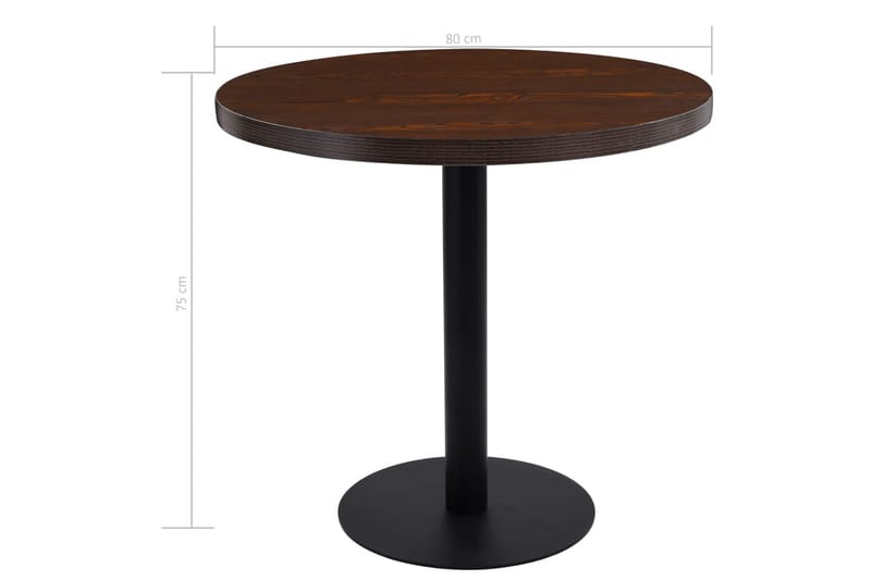 Bistrobord mørkebrun 80 cm MDF - Brun - Hagemøbler - Balkong - Balkongmøbler - Balkongbord