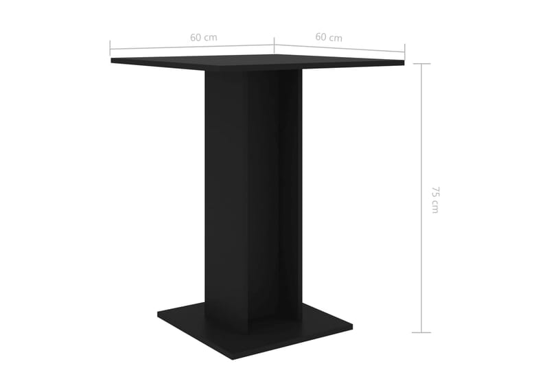 Bistrobord svart 60x60x75 cm sponplate - Svart - Hagemøbler - Balkong - Balkongmøbler - Balkongbord
