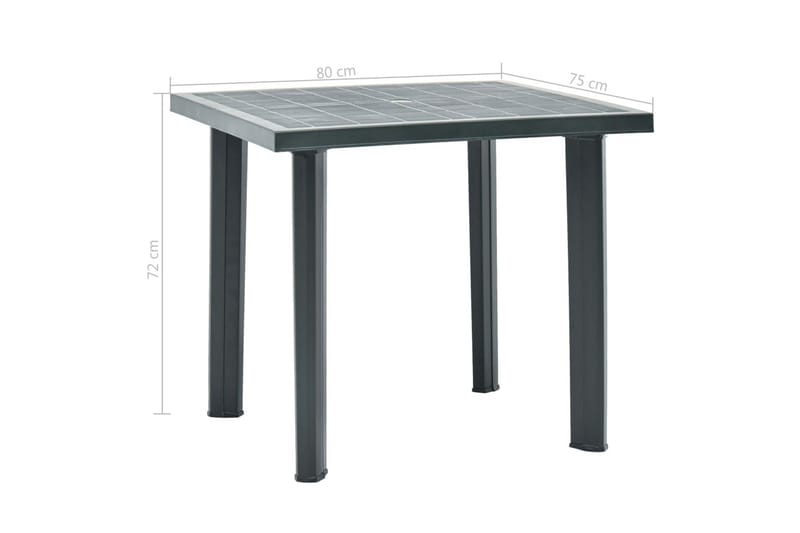 Hagebord grønn 80x75x72 cm plast - Grønn - Hagemøbler - Balkong - Balkongmøbler - Balkongbord