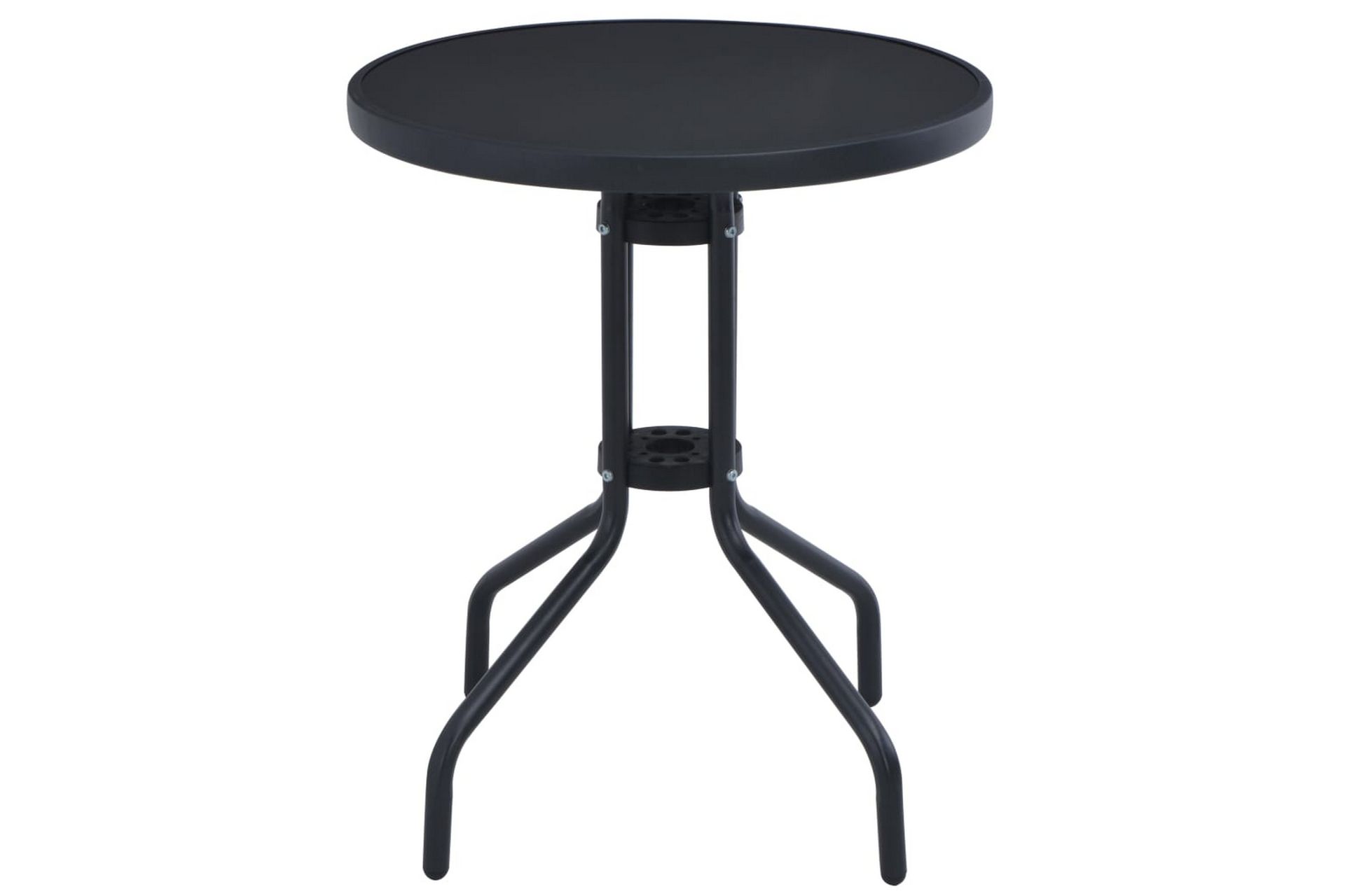 Hagebord svart 80 cm stål & glass - Hagemøbler - Balkong - Balkongmøbler - Balkongbord