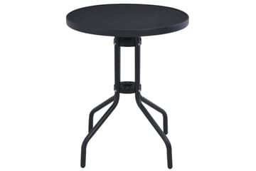Hagebord svart 80 cm stål & glass - Hagemøbler - Balkong - Balkongmøbler - Balkongbord