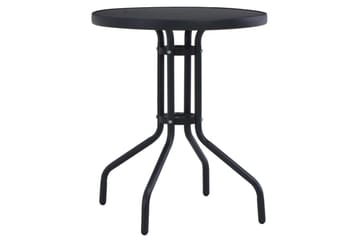 Hagebord svart 80 cm stål & glass - Hagemøbler - Balkong - Balkongmøbler - Balkongbord