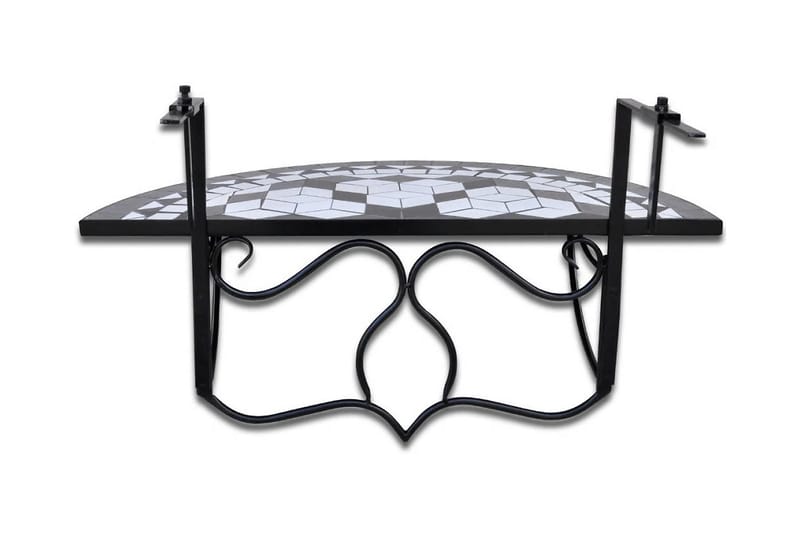 Hengende balkongbord svart og hvit mosaikk - Svart/Hvit - Balkongbord