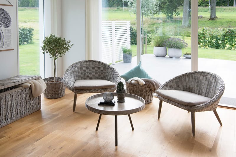 Leicester Bord Ø60 cm - Grå|Beige - Hagemøbler - Balkong - Balkongmøbler - Balkongbord