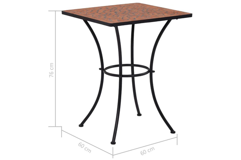 Mosaikkbistrobord terrakotta 60 cm keramikk - Brun - Hagemøbler - Balkong - Balkongmøbler - Balkongbord