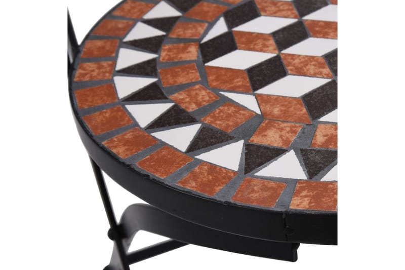 Mosaikkbistrosett med keramikkfliser 3 deler terrakotta - Cafebord - Balkongbord