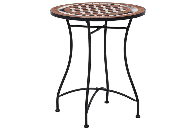 Mosaikkbistrosett med keramikkfliser 3 deler terrakotta - Cafebord - Balkongbord