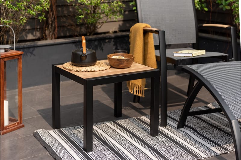Panama Sidebord 50x50 cm Svart - Lifestyle Garden - Hagemøbler - Balkong - Balkongmøbler - Balkongbord