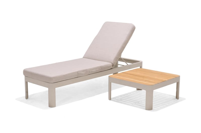 Portals Cafébord 72 cm - Hvit/Tre - Loungebord & Sofabord utendørs - Balkongbord