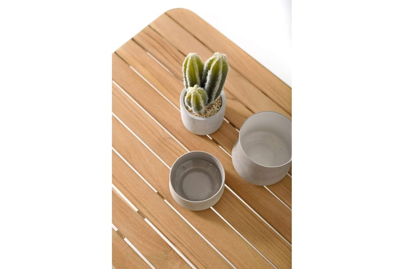 Portals Cafébord 72 cm - Hvit/Tre - Hagemøbler - Balkong - Balkongmøbler - Balkongbord