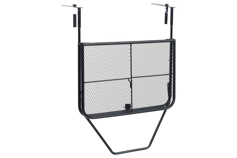 Balkongbord svart 60x40 cm stål - Svart - Hagemøbler - Balkong - Balkongmøbler - Balkongbord - Balkongbord hengende