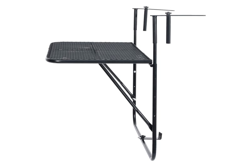 Balkongbord svart 60x40 cm stål - Svart - Hagemøbler - Balkong - Balkongmøbler - Balkongbord - Balkongbord hengende