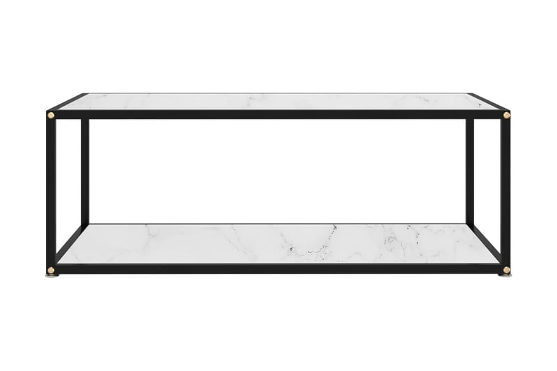 Tebord hvit 100x50x35 cm herdet glass - Hvit - Hagemøbler - Balkong - Balkongmøbler - Balkongbord
