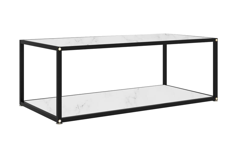 Tebord hvit 100x50x35 cm herdet glass - Hvit - Hagemøbler - Balkong - Balkongmøbler - Balkongbord