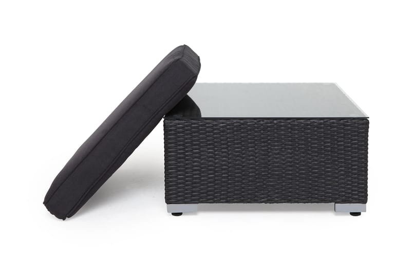 Wisconsin Divan/Bord Kunstrotting/Svart - Svart - Hagemøbler - Balkong - Balkongmøbler - Balkongbord