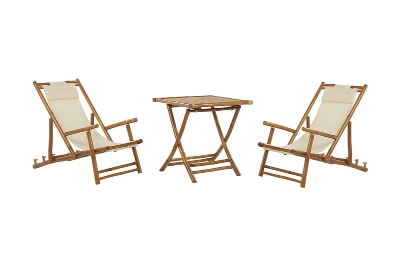 Balkongsett Hvit/ beige ATRANI / SPELLO - Beige - Hagemøbler - Balkong - Balkongmøbler - Balkonggrupper