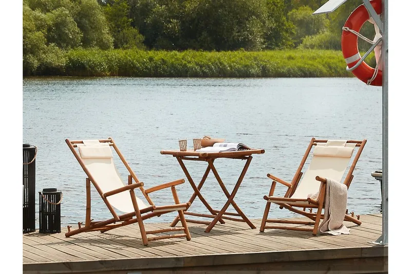 Balkongsett Hvit/ beige ATRANI / SPELLO - Beige - Hagemøbler - Balkong - Balkongmøbler - Balkonggrupper