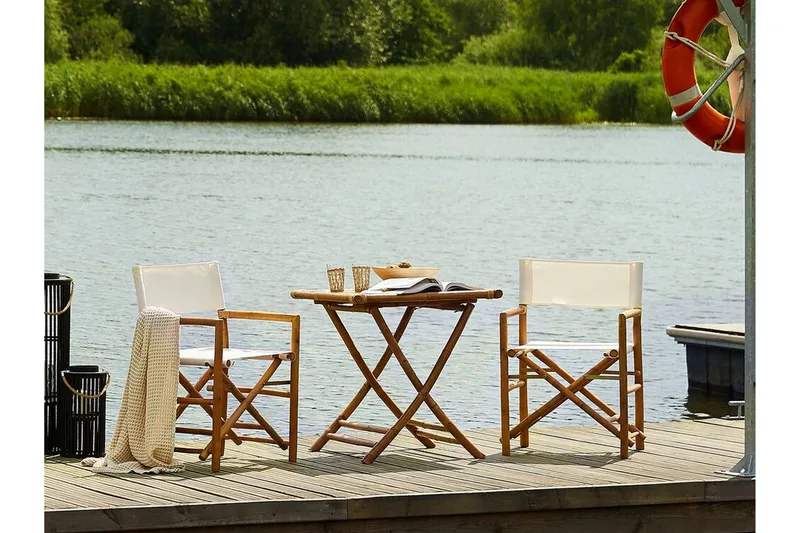 Balkongsett Hvit/ beige MOLISE / SPELLO - Tre / Natur - Hagemøbler - Balkong - Balkongmøbler - Balkonggrupper