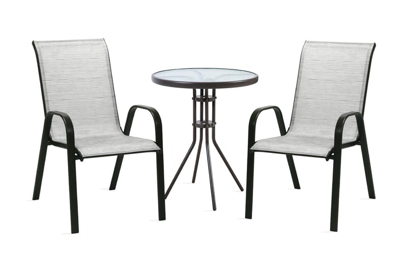 Cafesett DUBLIN bord og 2 stoler D60xH70 - Hagemøbler - Balkong - Balkongmøbler - Balkonggrupper