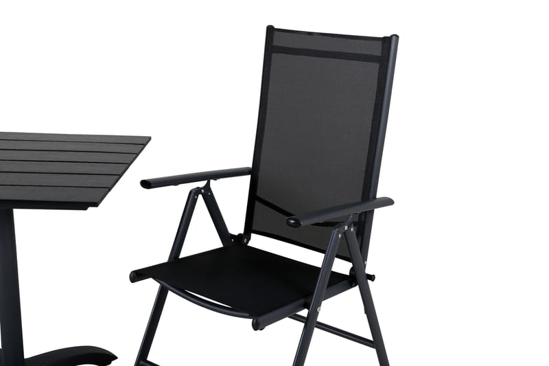 Colorado Cafésett 70 cm + 2 Break Posisjonsstoler - Svart - Hagemøbler - Balkong - Balkongmøbler - Balkonggrupper