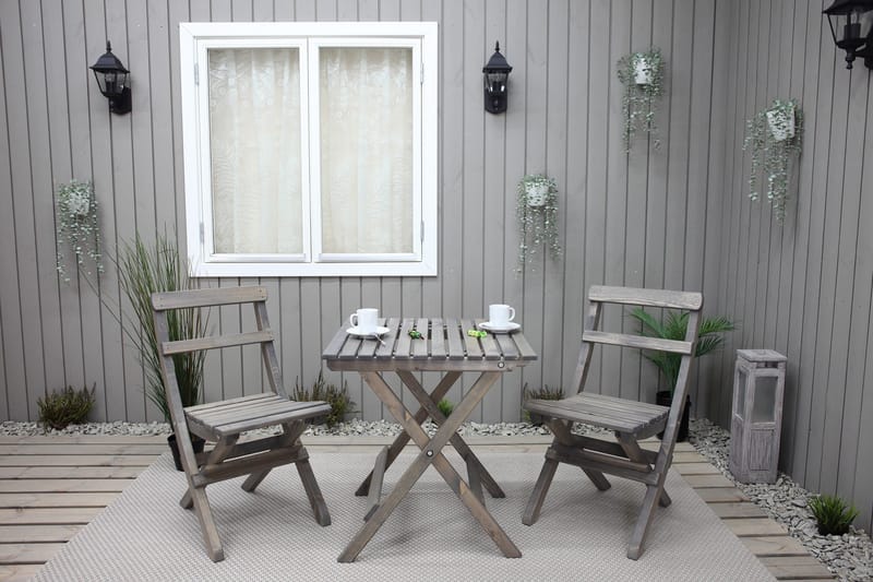 Gruppe for utemøbler Wilma & Knohult - Grå - Hagemøbler - Balkong - Balkongmøbler - Balkonggrupper