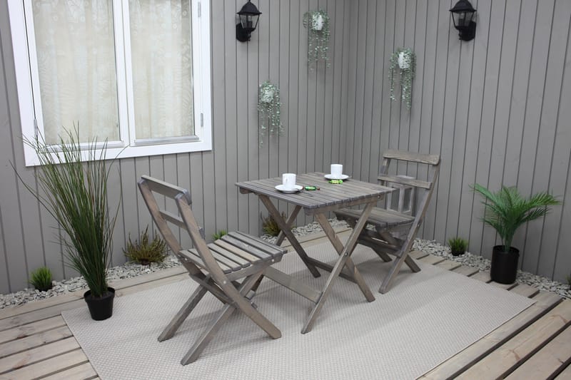 Gruppe for utemøbler Wilma & Knohult - Grå - Hagemøbler - Balkong - Balkongmøbler - Balkonggrupper