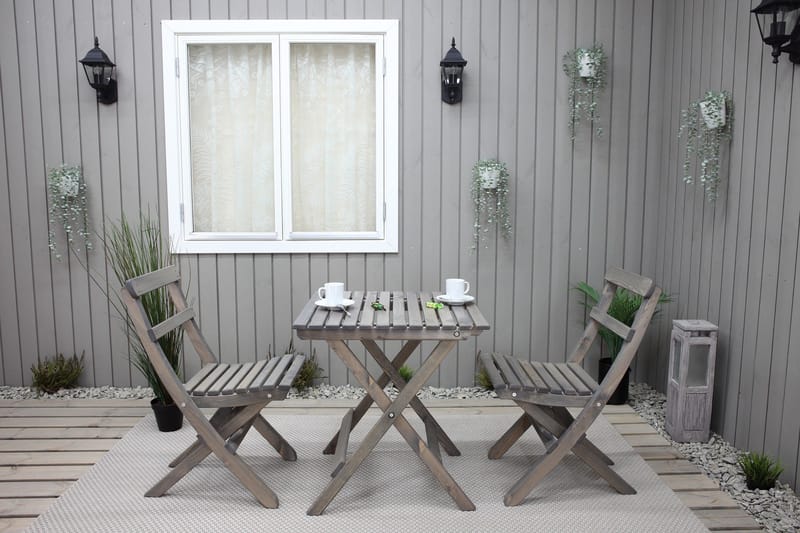 Gruppe for utemøbler Wilma & Knohult - Grå - Hagemøbler - Balkong - Balkongmøbler - Balkonggrupper