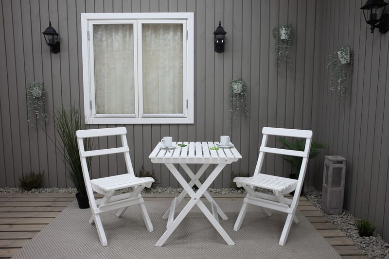 Gruppe for utemøbler Wilma & Knohult - Hvit - Hagemøbler - Balkong - Balkongmøbler - Balkonggrupper