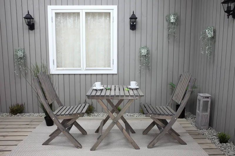 Gruppe for utemøbler Wilma & Visby - Grå - Hagemøbler - Balkong - Balkongmøbler - Balkonggrupper