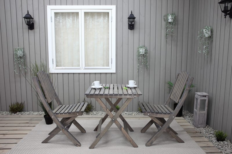 Gruppe for utemøbler Wilma & Visby - Grå - Hagemøbler - Balkong - Balkongmøbler - Balkonggrupper