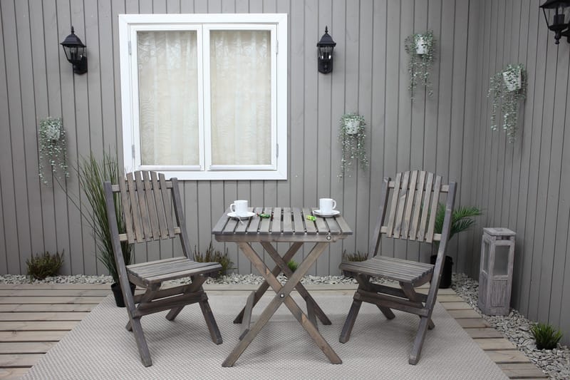 Gruppe for utemøbler Wilma & Visby - Grå - Hagemøbler - Balkong - Balkongmøbler - Balkonggrupper