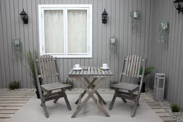 Gruppe for utemøbler Wilma & Visby - Grå - Hagemøbler - Balkong - Balkongmøbler - Balkonggrupper
