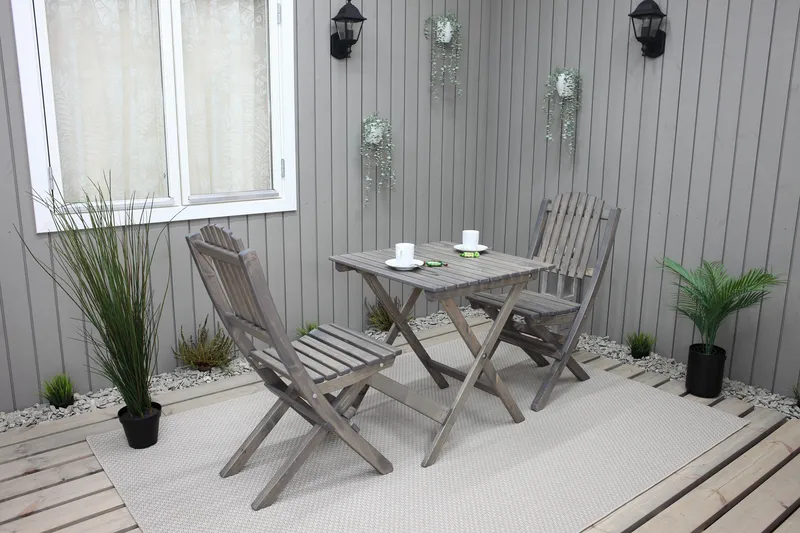 Gruppe for utemøbler Wilma & Visby - Grå - Hagemøbler - Balkong - Balkongmøbler - Balkonggrupper