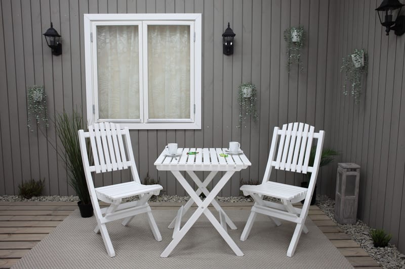 Gruppe for utemøbler Wilma & Visby - Hvit - Hagemøbler - Balkong - Balkongmøbler - Balkonggrupper