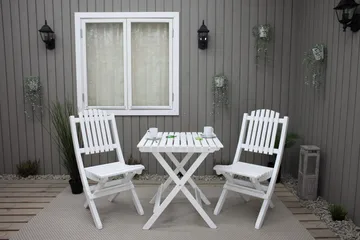 Gruppe for utemøbler Wilma & Visby - Hvit - Hagemøbler - Balkong - Balkongmøbler - Balkonggrupper